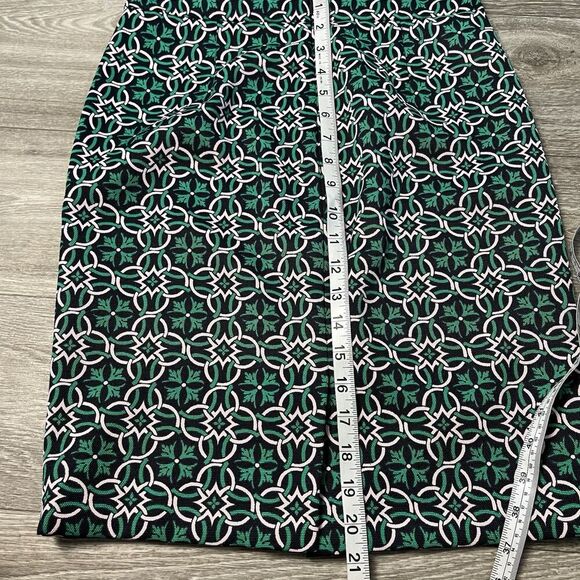 J Crew No. 2 Pencil Skirt green pattern Geometric Petite 0 188​ - Picture 7 of 7